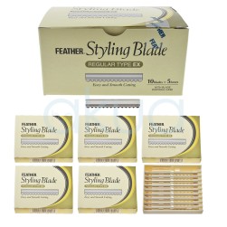 Expositor Cuchillas Navaja Feather 5 Box X 10 cuchillas