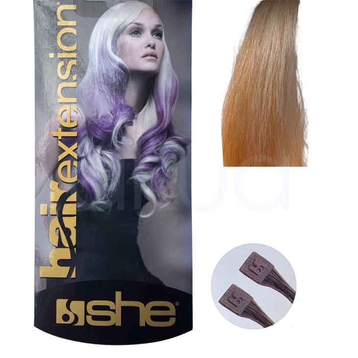 Extensiones Keratina 1001/Naranja Pelo natural liso 55/60 cm She So.Cap 10Ud Outlet