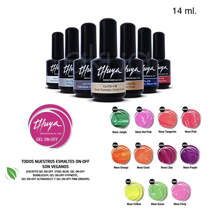 Esmalte semipermanente Gel Neon Thuya On Off Color 14ml