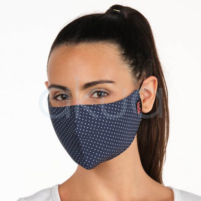 Mascarilla Protectora Reutilizable FFP2 Azul topos blancos Outlet