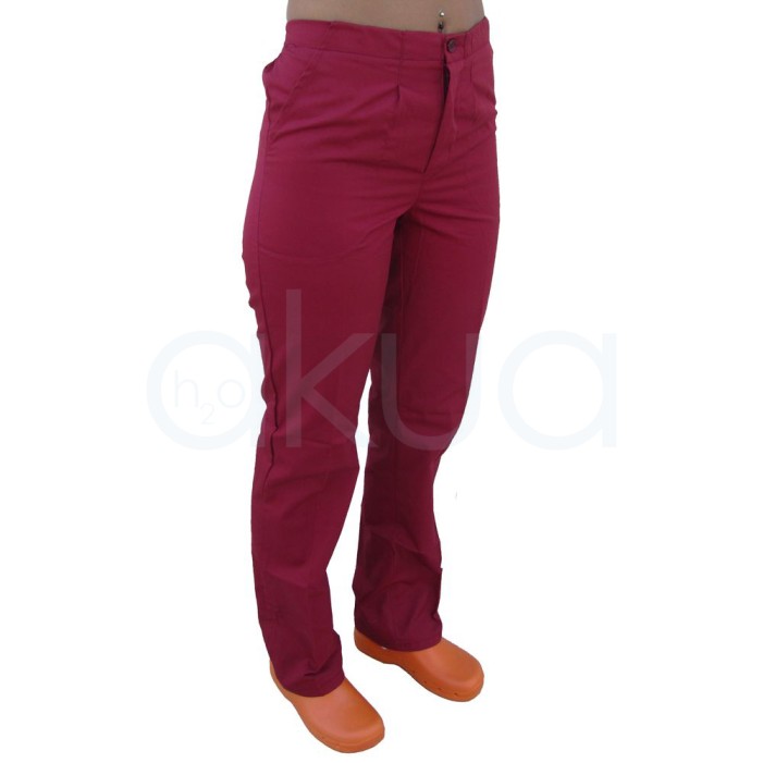 Pantalon Goma y Cremallera Granate OUTLET